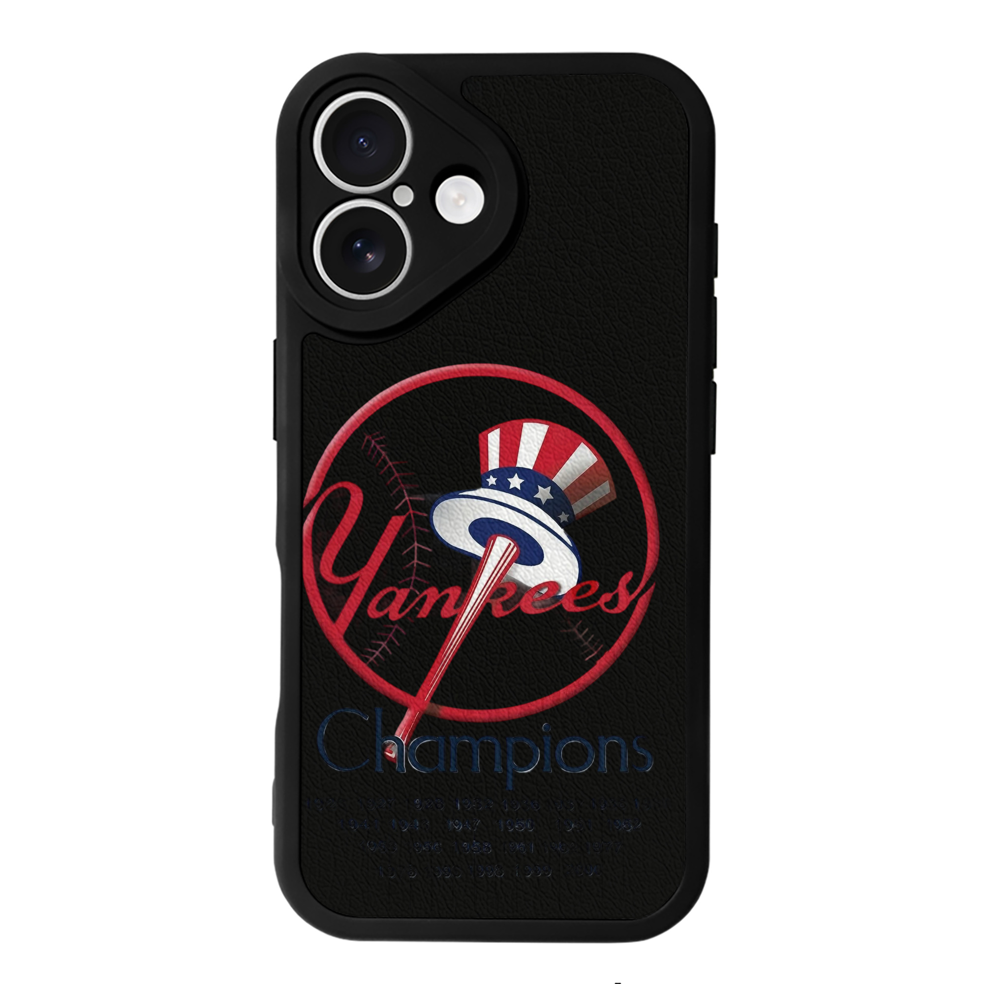 New York Yankees 56 IPhone 16 Silicone Leather Case – UV Print, Lambskin Texture – Perfect Fit, Wireless Charging Compatible, Scratch Resistant, Precise Cutouts – Stylish Protection For IPhone 16